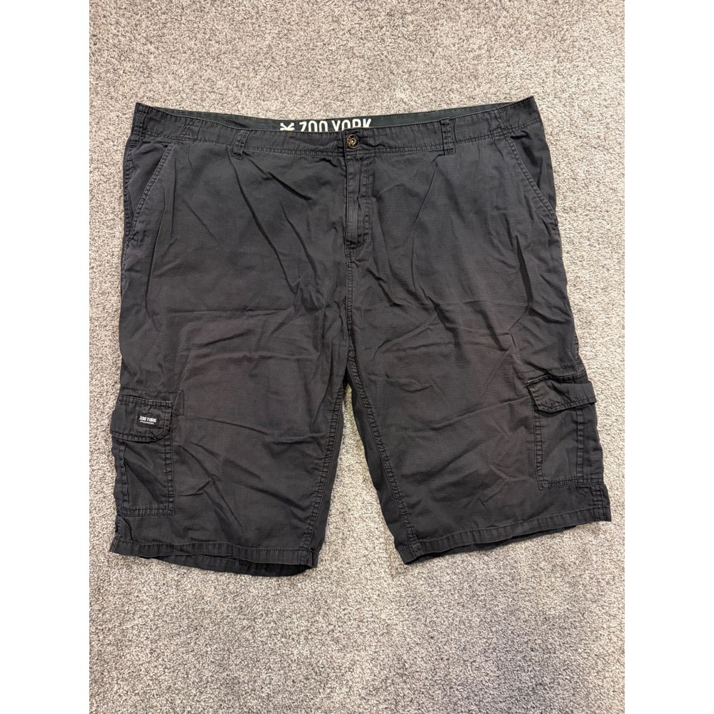 Zoo York‎ Cargo Shorts Mens 48 Black Ripstop Cotton Multi Pocket Skate Casual